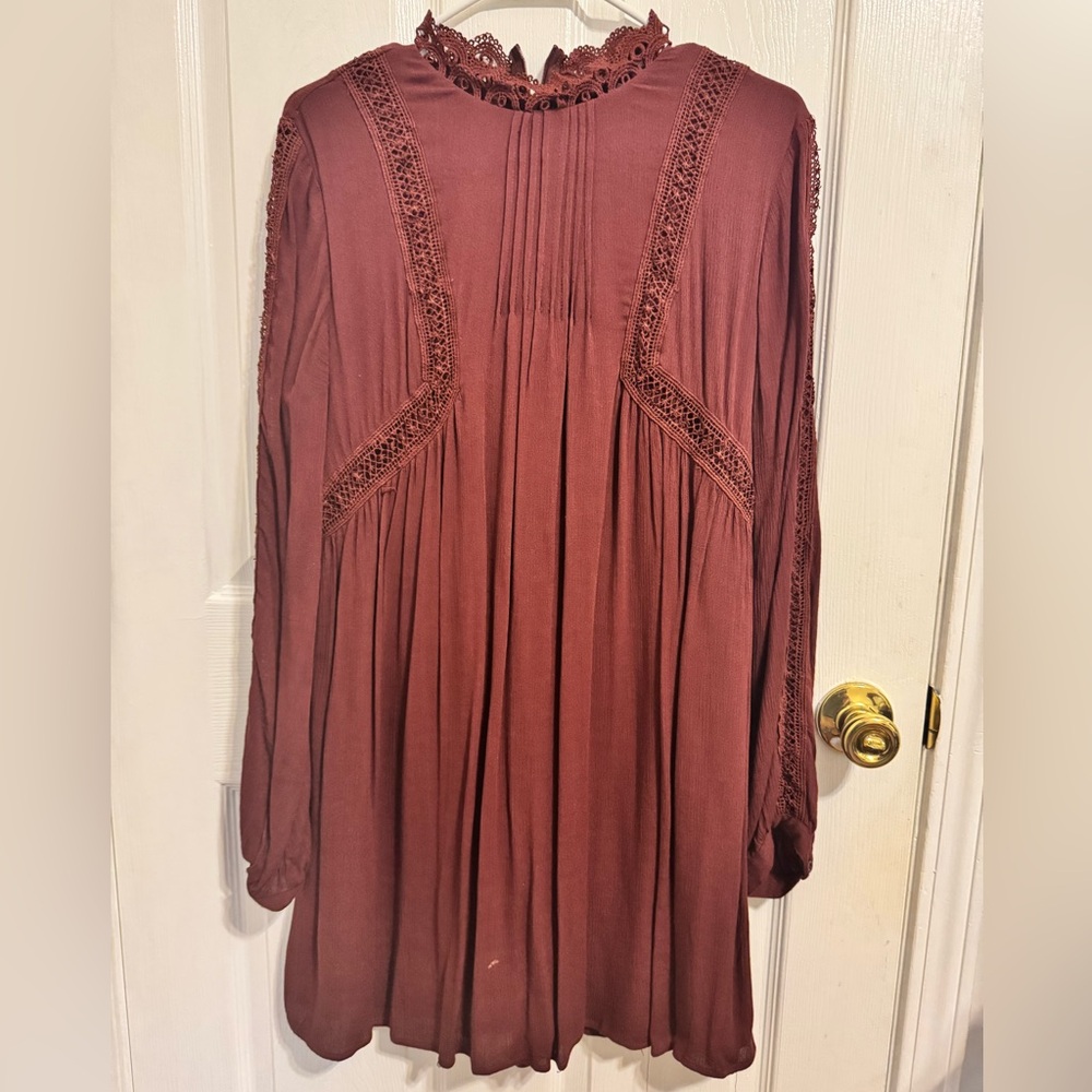 Blu Pepper Boho Lace Trim Dress
